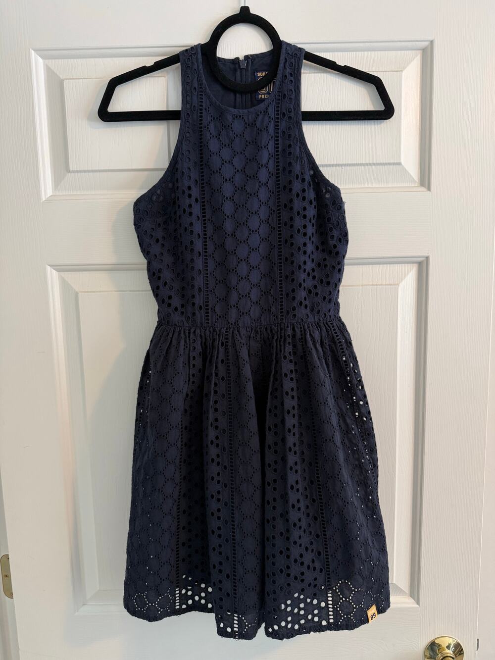 Superdry Navy Eyelet Dress - XS